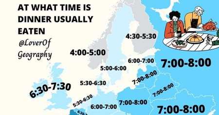 Influencia de la geografía en los horarios de cena