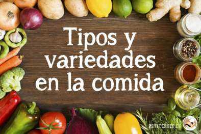 ¿Cuáles son los tipos de comida?