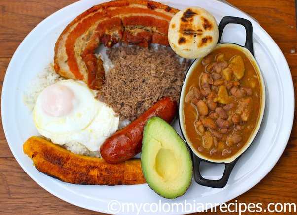 ¿Que viene en una bandeja paisa?