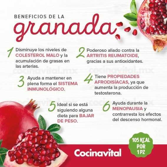 Propiedades y beneficios de la granada roja