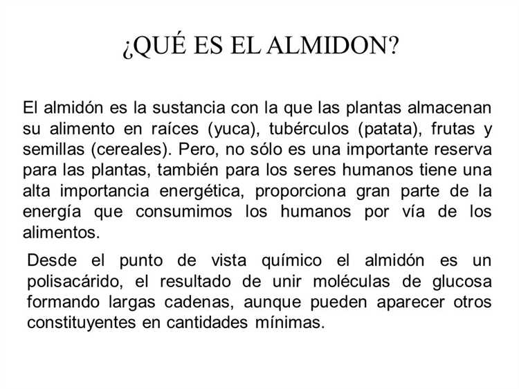 El almidón: un nutriente imprescindible